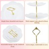 Unique Bargains 3 Tier Dessert Cupcake Stand Round Tiered Serving Tray for Donuts Fruits White Gold Tone - 3 of 4
