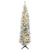 HOMCOM Pre-Lit Slim Noble Fir Artificial Christmas Tree with Realistic Branches, Warm White LED Lights and Tips, Green - 4 of 4