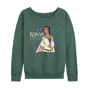 Women's - Disney - Rosa's Royalty Lightweight French Terry Wide Neck Long Sleeve Shirt - 1 of 4