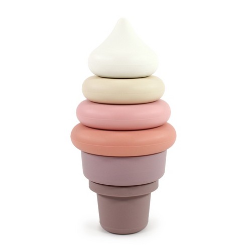 Hudson Baby Silicone Stacking Toy, Ice Cream, One Size : Target