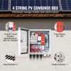 VEVOR PV Combiner Box, 4 String, Solar Combiner Box with 15A Rated Current Fuse 63A Circuit Breaker Lightning Arrester and Solar Connector, White - 4 of 4