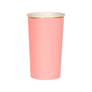 Meri Meri Neon Coral Highball Cups (Pack of 8) - 1 of 3