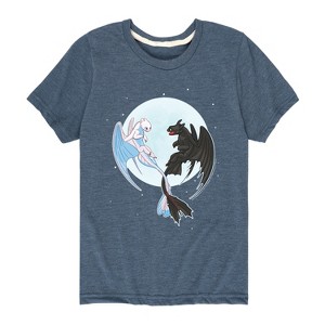 Boys' - How to Train Your Dragon - Night And Light Moon Short Sleeve Graphic T-Shirt - 1 of 3