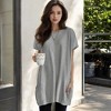 Amaryllis Women's Casual Tunic with Round Neck Short Sleeves Side Pockets Relaxed Fit Soft and Comfortable Everyday Top - 2 of 4