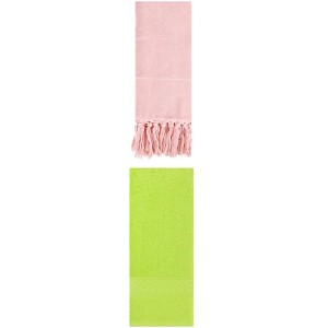 REGALWOVEN 2 Packs Solid Textured and Tassels Soft Absorbent Decorative Hand Towel - 1 of 4
