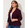 Whizmax Women Plus Size Casual Blazer Open Front Long Sleeve Work Office Cardigan Jackets,grape purple,4XL - 2 of 4