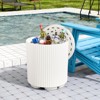 VisioGear Ice Buckets, Portable Ice Bucket Cooler with Table Top and Lid, Outdoor Drink Cooler Bar for Party, Pool, White, 14.76"*14.76"*16.65" - 3 of 4