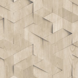 Veer Decor Woodblock Geometric Illusion Wallpaper - 1 of 4