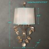Uttermost Alenya 2-Light Wall Sconce – 22"H x 12"W Burnished Gold with Crystal Leaves and Silken Champagne Shade - 4 of 4