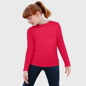 City Threads Girls Long Sleeve Soft Cotton Jersey T-Shirt - Made in USA Comfortable Kids/Toddlers Tee Top - 1 of 4