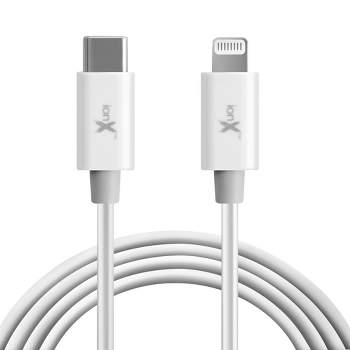 ionX 6.6FT USB-C to Lightning Charging Cable (MFI Certified) Compatible With iPhone, iPad, and iPod, White