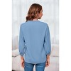 Imily Bela Womens V-Neck Lantern Sleeve Blouse Zipper Design Loose Casual Top Shirts - 3 of 4