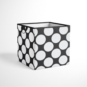 Bacati - Dots/Pin Stripes Black/White Storage Box Small - 1 of 4