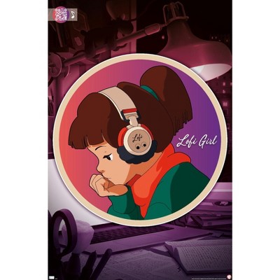 Trends International Lofi Girl - Circle Unframed Wall Poster Prints