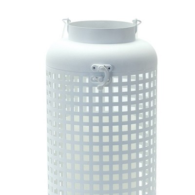 Winter Elegance 14" White Iron Hanging Candle Lantern