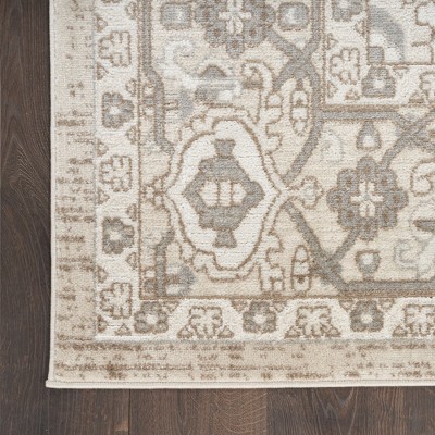 Beige Rectangular Floral Synthetic 8' x 10' Area Rug