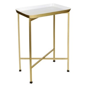 JONATHAN Y Sterling 26.25" Industrial Classic Metal Foldable Rectangular End Table & Side Table with Removable Tray Top - 1 of 4