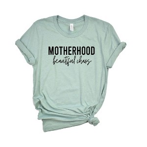 Simply Sage Market Women's Motherhood Beautiful Chaos Short Sleeve Graphic Tee - 1 of 3