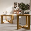Spassway Wood Coffee Table Set Modern Coffee Table with Square End Table Living Room Table Set with Criss Cross Base for Apartment Home Office - 3 of 4