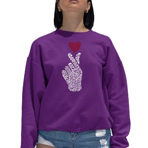 LA Pop Art Women's Word Art Crewneck Sweatshirt - K-Pop - 1 of 4