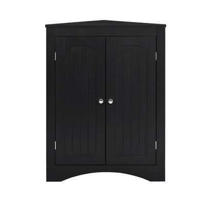 32.28 In. sideboard cabinet,corner cabinet,Bathroom Floor Corner Cabinet with Doors and Shelves