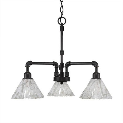 Toltec Lighting Vintage 3 - Light Chandelier in  Dark Granite with 7" Italian Ice Shade