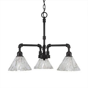 Toltec Lighting Vintage 3 - Light Chandelier in  Dark Granite with 7" Italian Ice Shade - 1 of 1