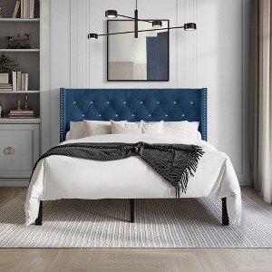 ChaletPosh Velvet Upholstered Bed - 1 of 4