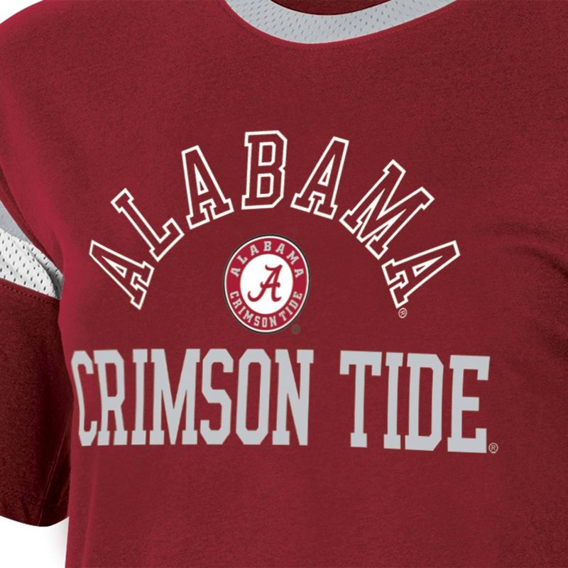 NCAA Alabama Crimson Tide Women&#39;s Short Sleeve Stripe T-Shirt, 3 of 4