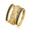 Ross-Simons 0.60 ct. t.w. Black Spinel and Scrollwork Jewelry Set: 3 Rings in 18kt Gold Over Sterling - 3 of 4