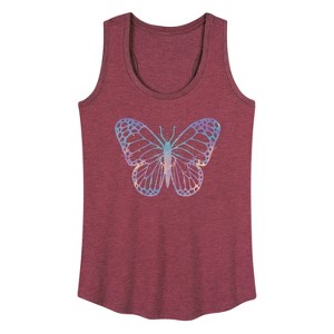 Women's - Instant Message - Watercolor Butterfly Graphic Racerback Tank - 1 of 4