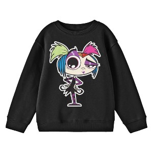 Growing Up Creepie Big Image Creepie Long Sleeve Crew Neck Youth Black Sweatshirt - 1 of 2