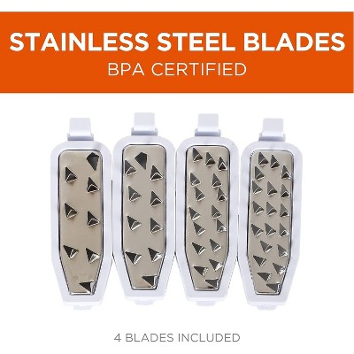 White Manual Vegetable Spiralizer with Stainless Steel Blades