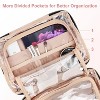 Travel Makeup Bag for Women Hanging Toiletry Bag Cosmetic Bag Organizer Accessories Kit Pink - 3 of 4