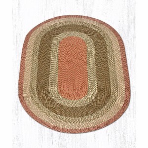 Earth Rugs Olive, Burgundy & Gray Oval Braided Jute Rug – Handcrafted Rustic Farmhouse Accent for Kitchen, Entryway & Living Room - 1 of 1