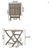 3/5 pcs Foldable Bistro Set, Outdoor Patio Wooden Dining Set with Foldable Table and Chairs -Merax - 3 of 4