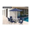 Four Seasons Courtyard Brookfield 40 x 60" Drop In Tile Dining Table Outdoor Kitchen Furniture Aluminum Frame Tabletop with Umbrella Hole, Black - 2 of 4