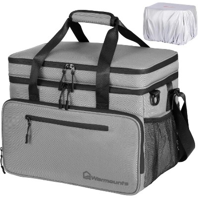 WARMOUNTS 42qt Insulated Cooler Bag 48 Cans Soft Cooler with 2 Compartment