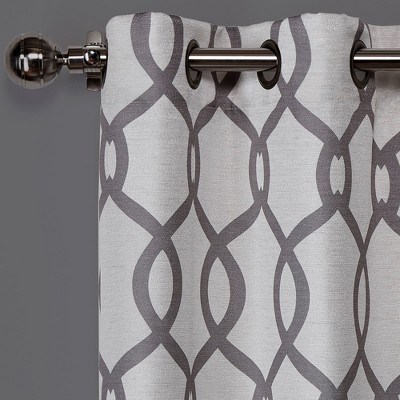 Kochi Black Pearl Light Filtering Linen Blend Grommet Curtain Panels