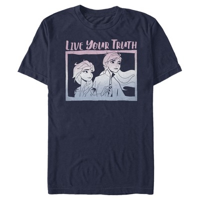 Men's Frozen 2 Sister Live Truth T-shirt - Navy Blue - Small : Target