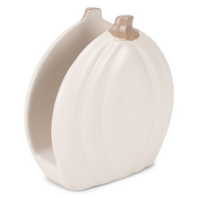 Nat & Jules Pumpkin Shaped Standard Size Ceramic Napkin Holder: Perfect for Your Indoor Home Fall & Thanksgiving Decorations for Table D�cor &