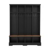 ACEPANO 59 in. W Modern 3-in-1 Hall Trees with Shoe Rack, 8 Hooks & Open Compartments-Black - 4 of 4