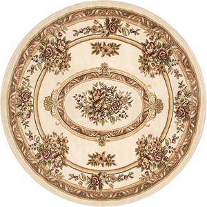 Well Woven Pastoral Medallion French European Floral Formal Traditional Modern Classic Thick Soft Area Rug - 1 of 4