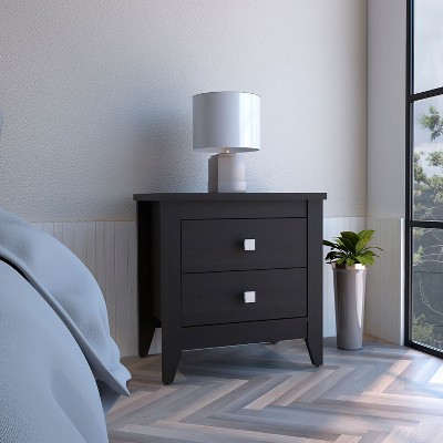 NicBex Nightstand with 2 Drawers,Modern Bedside Table with Wood Frame and Pulls,Side Table for Bedroom,Living Room