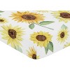 Sweet Jojo Designs Girl Baby Fitted Crib Sheet Sunflower Yellow and Green - 3 of 4