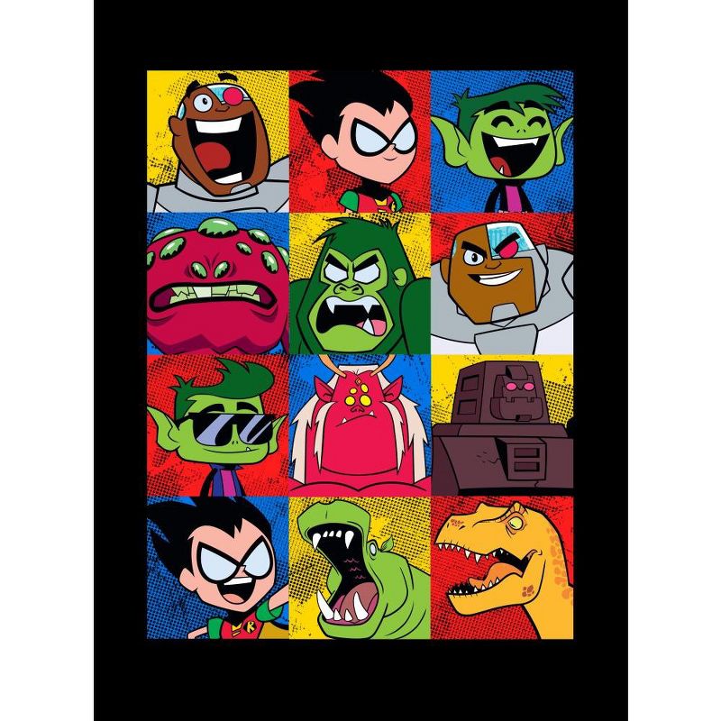 Teen Titans Go Character Squares Black Graphic Tee Toddler Boy to Youth Boy, 2 of 4