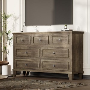 7 Drawer Dresser, Large Wooden Storage Chest of Drawers - 1 of 4