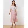 INSPIRE CHIC Women's Floral Elastic Waist Tiered Ruffle Boho Midi Skirts - 3 of 4