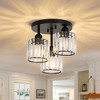 DAKAFUL 3 - Light Modern Crystal Semi - Flush Mount Ceiling Light, Gold Close to Ceiling Chandelier for Living Room,Hallway, Entryway - 2 of 4