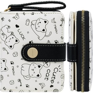 FATMOON Women’s Cat Pattern Wallet - Stylish,Easy to Use & Multifunctional Credit Card Holder with ID Window for Travel,Daily Use - 1 of 4